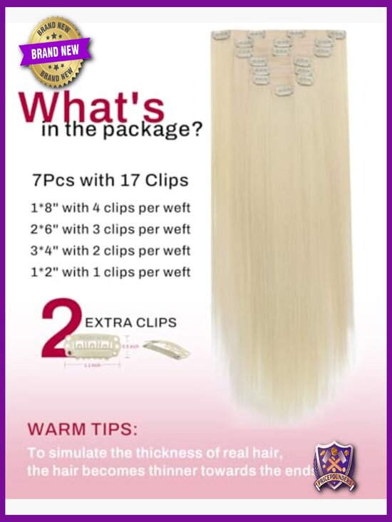 Clip in Hair Extensions Straight Real Human Hair 14 inch 120g 7pcs Silky Remy main image 5